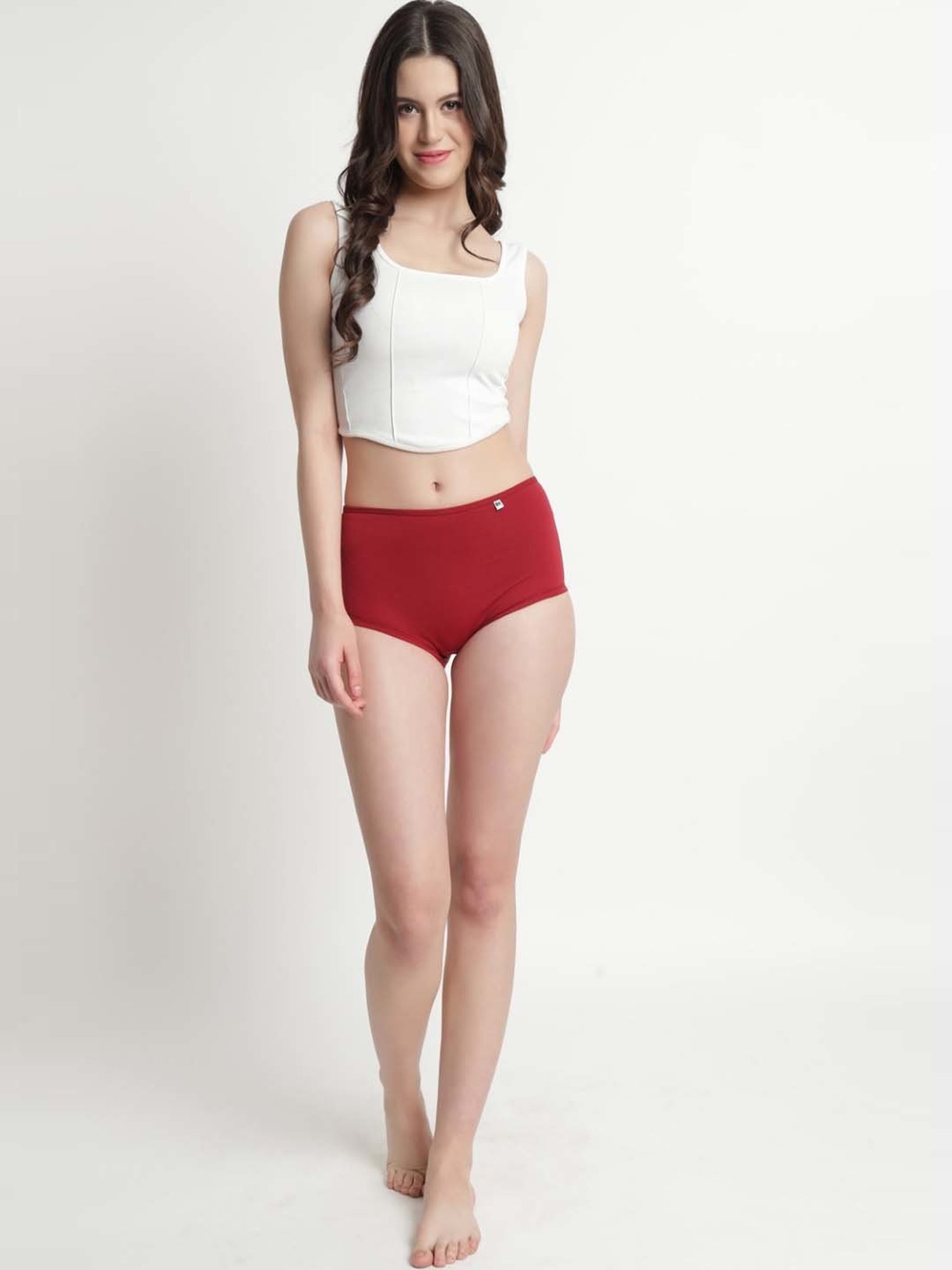 Bleeding Heart Maroon & Pink Plain Panties - Pack Of 2