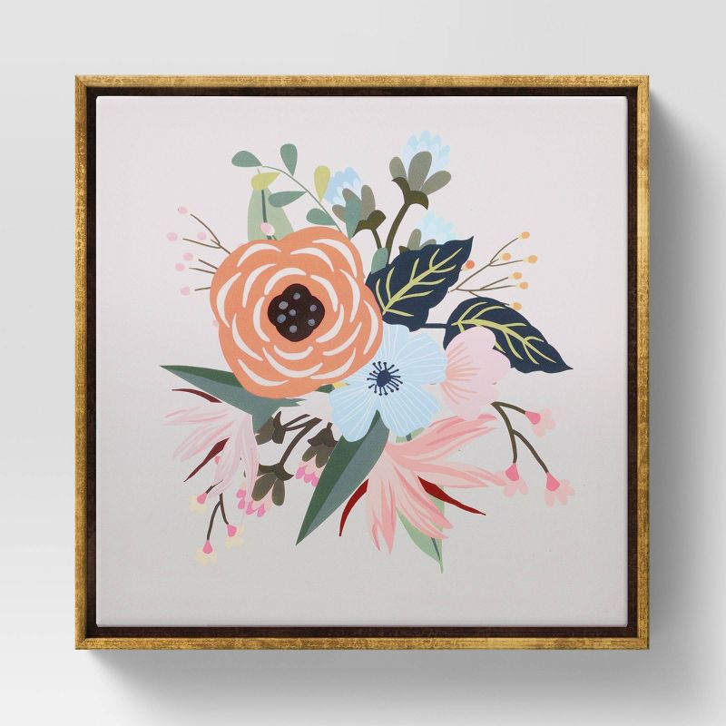(Set of 2) 12" x 12" Floral Framed Wall Canvas - Opalhouse™