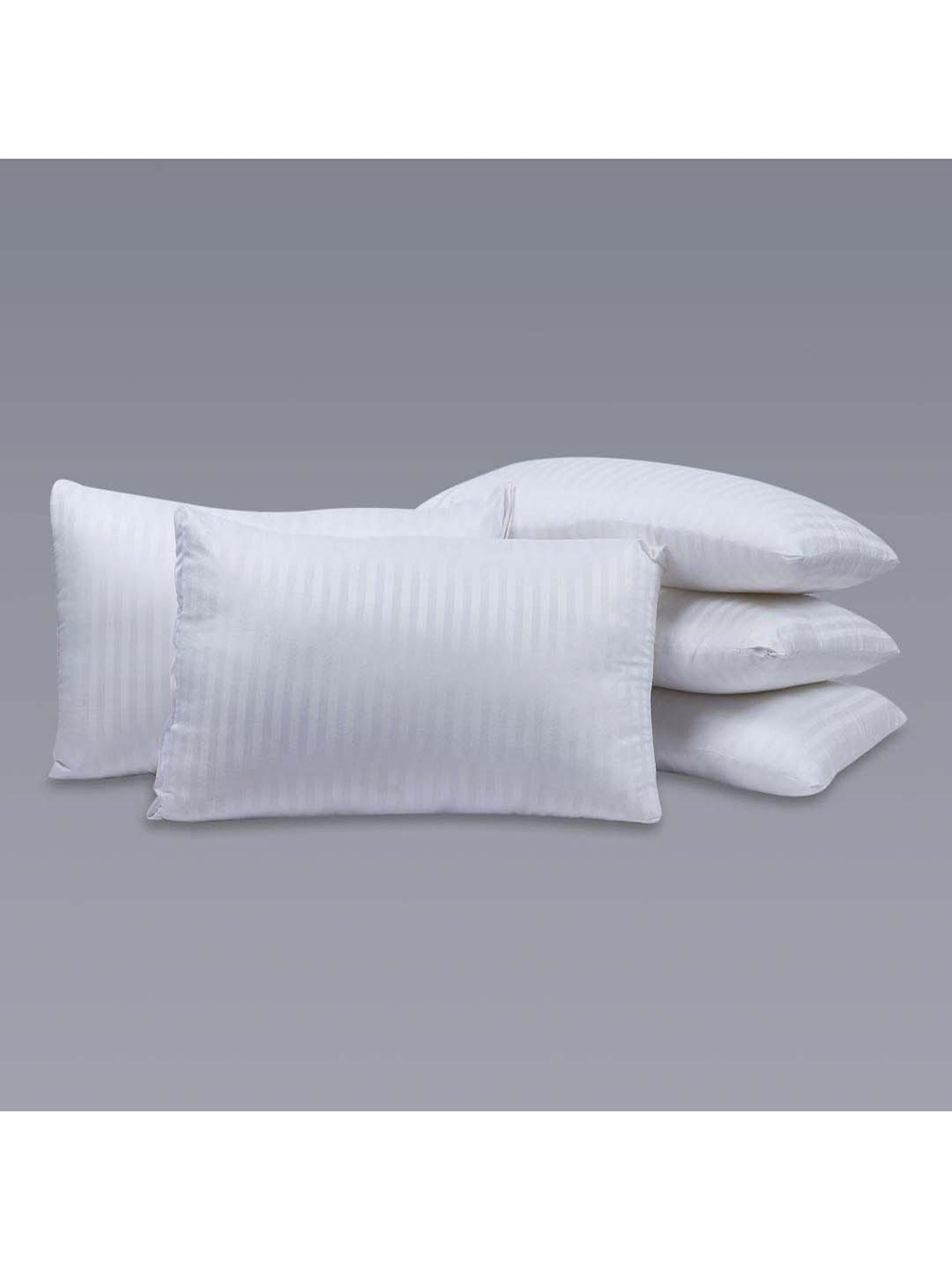 MFD HOME Furnishing Esper Premium Cotton White Polyfill Pillows - Set of 5