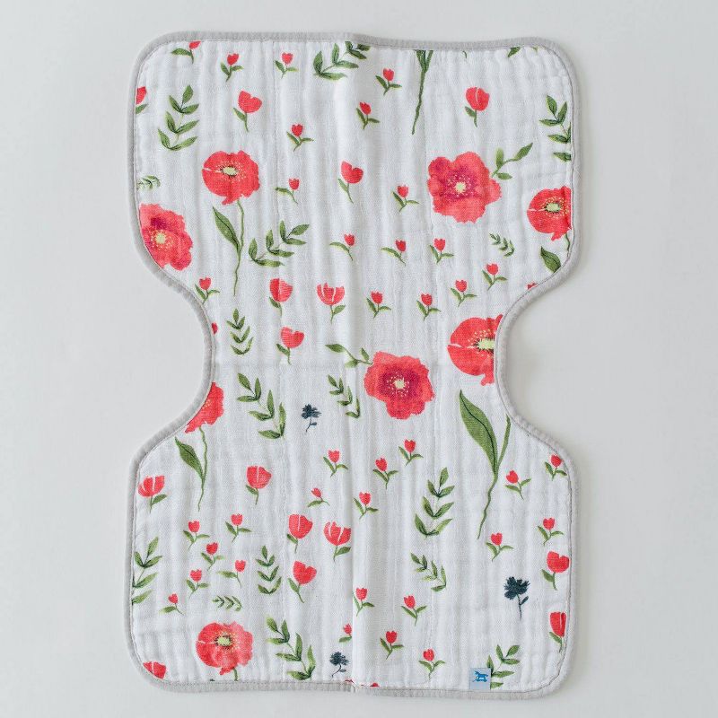 Little Unicorn 4-Layer Cotton Muslin Burp Cloth - Summer Poppy