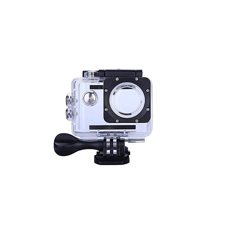 Action Camera Waterproof Case for AKASO EK7000 EK5000/ DBPOWER/Lightdow/Campark/WIMIUS/EKEN/ SJ4000/ ODRVM/Lightdow/APEMAN/NEXGADGET with Anti-Fog Inserts (Clear)