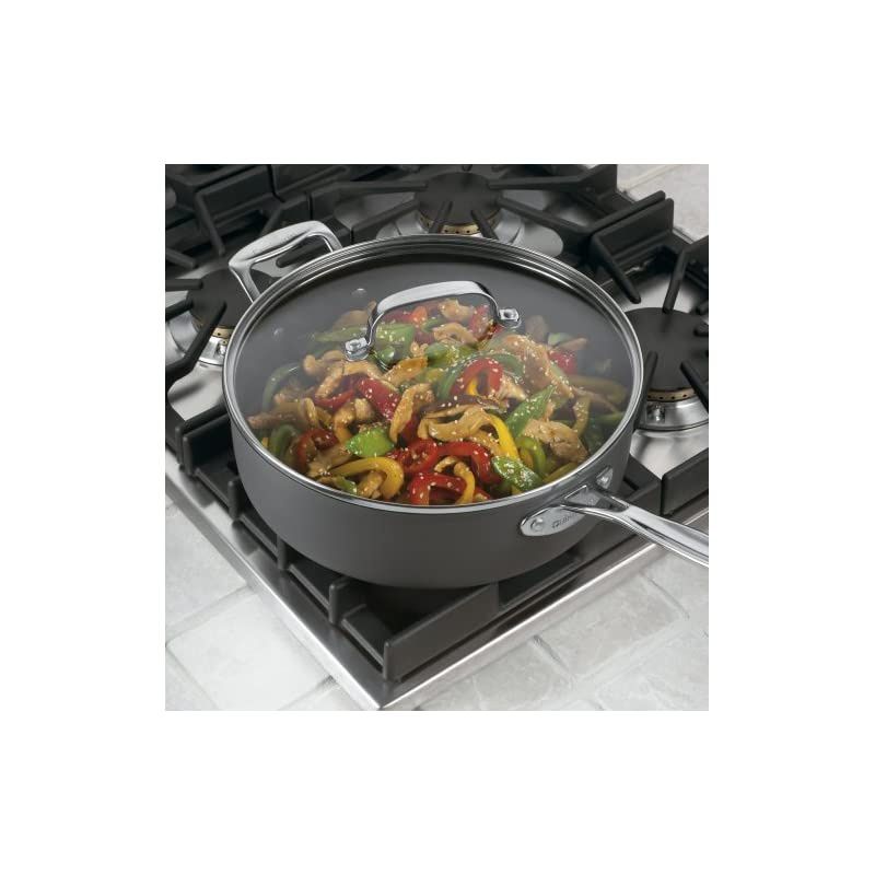633-30H Chef's Classic Nonstick Hard-Anodized 5-1/2-Quart Saute Pan with Helper Handle and Lid