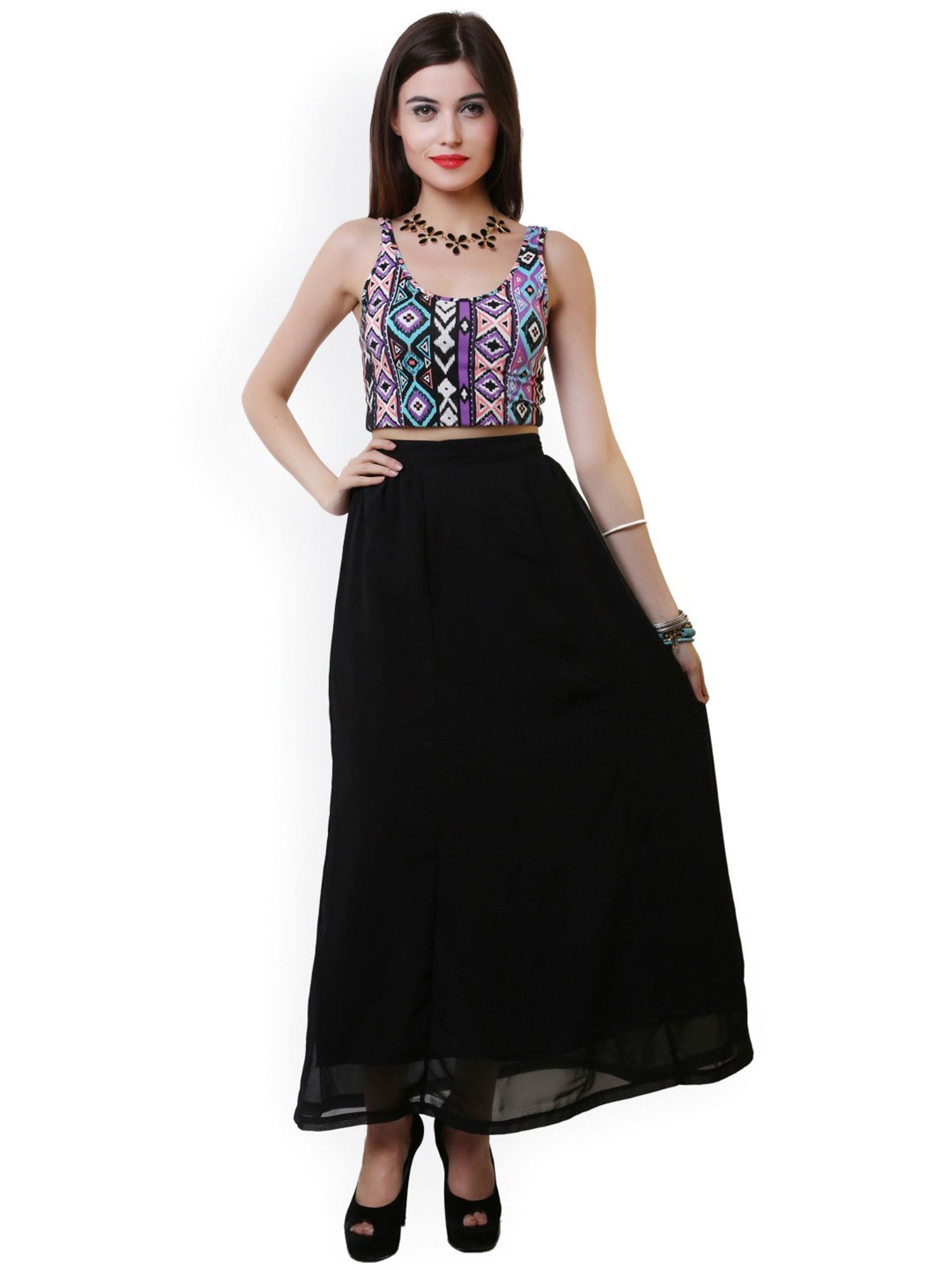 Belle Fille Black Maxi Skirt