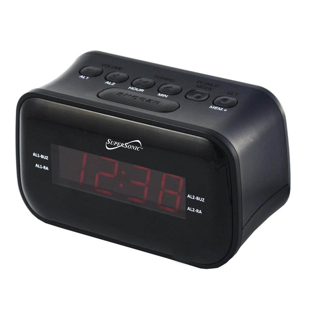 Supersonic SC378BT Bluetooth Alarm Clock Radio Black