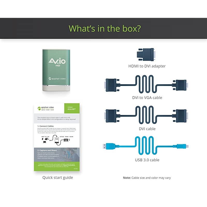 HD - Grab and Go USB Video Capture for VGA, DVI, and HDMI up to 1080p at 60 fps