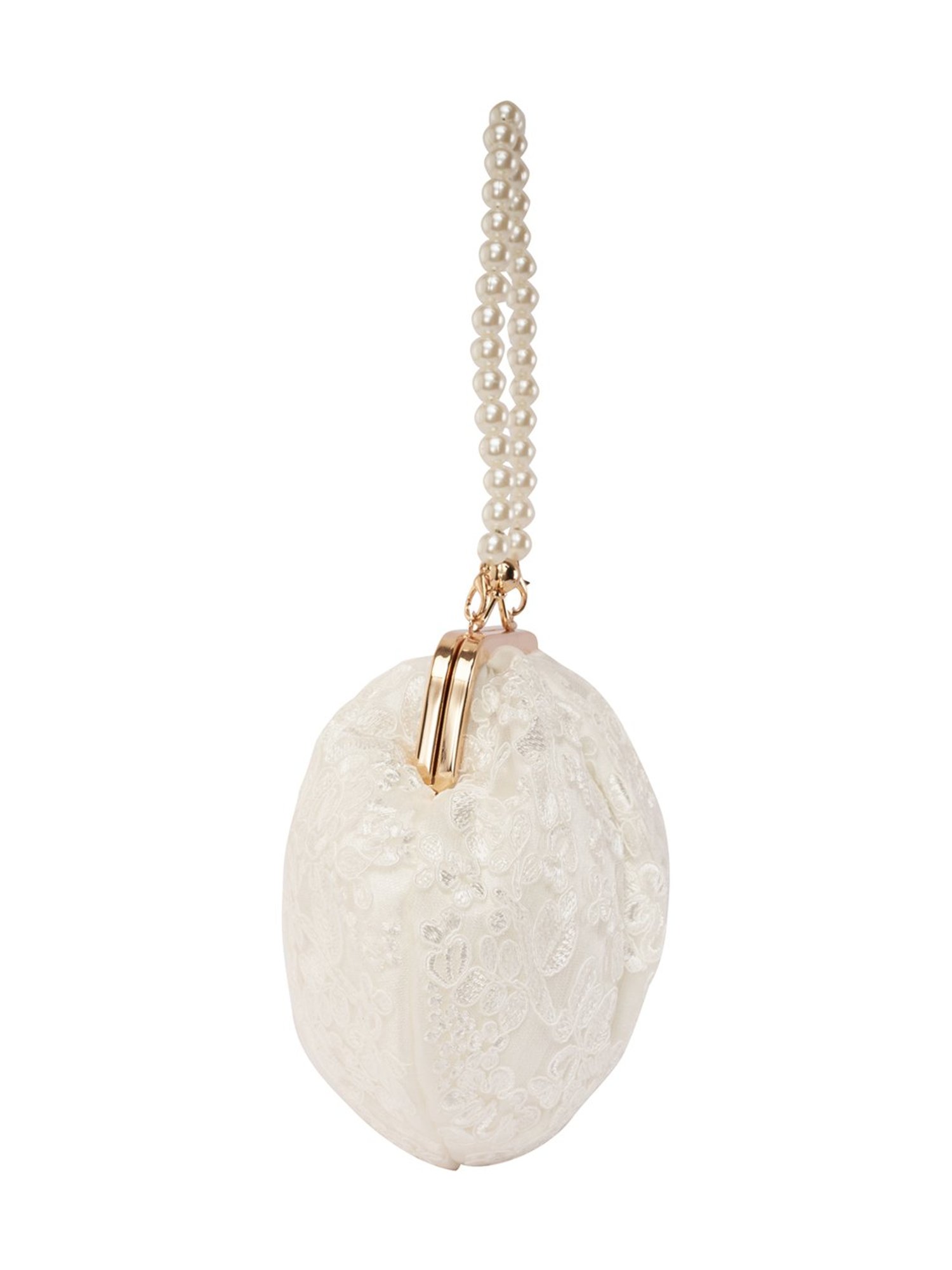 Lino Perros White Textured Medium Clutch