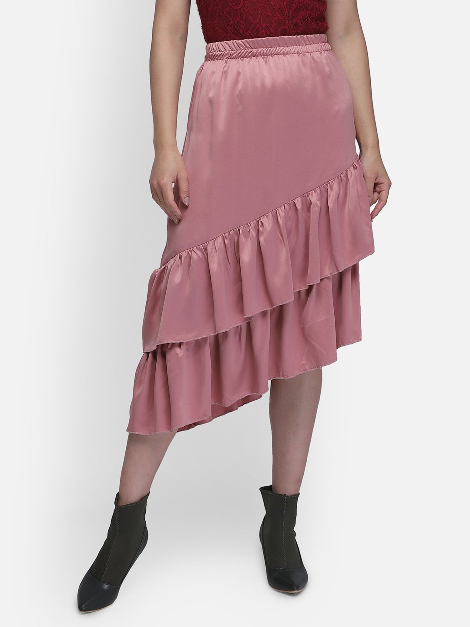 Smarty Pants Peach Below Knee Skirt