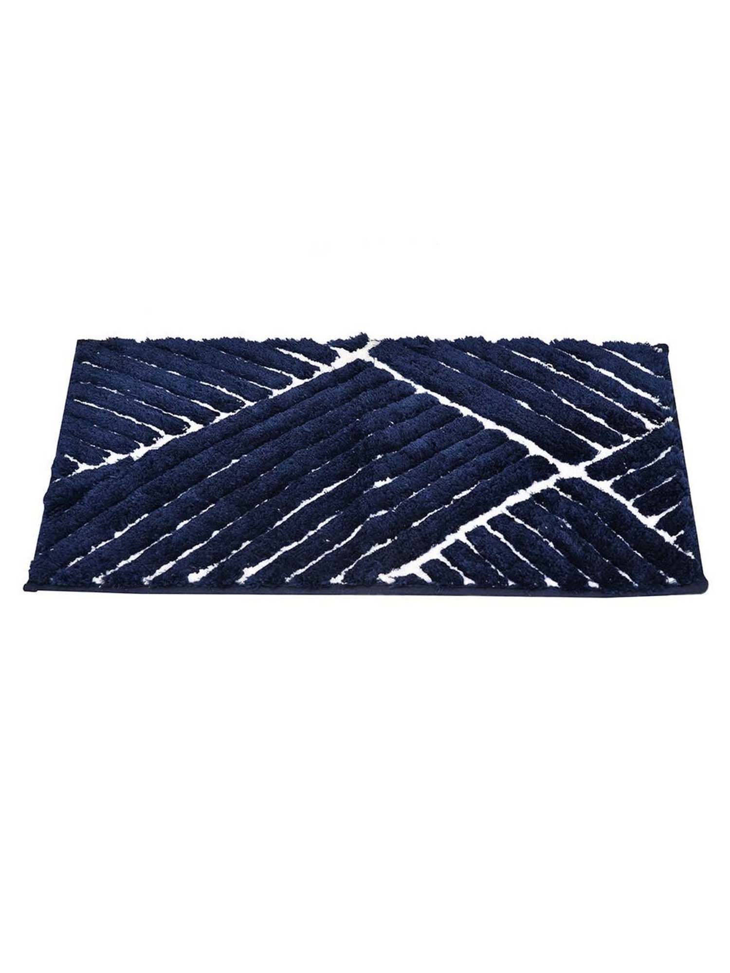 @home Dark Navy Polyester 800 GSM Anti Skid Bath Mat
