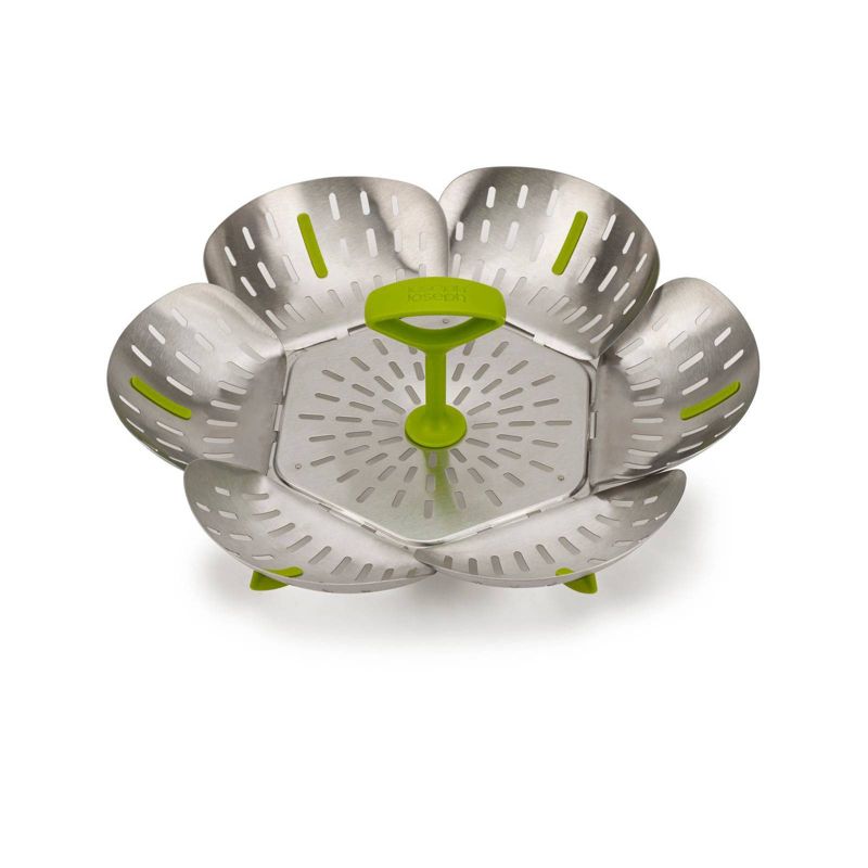 Joseph Joseph Bloom Steel Stainless Steel Folding Steamer Basket - Green