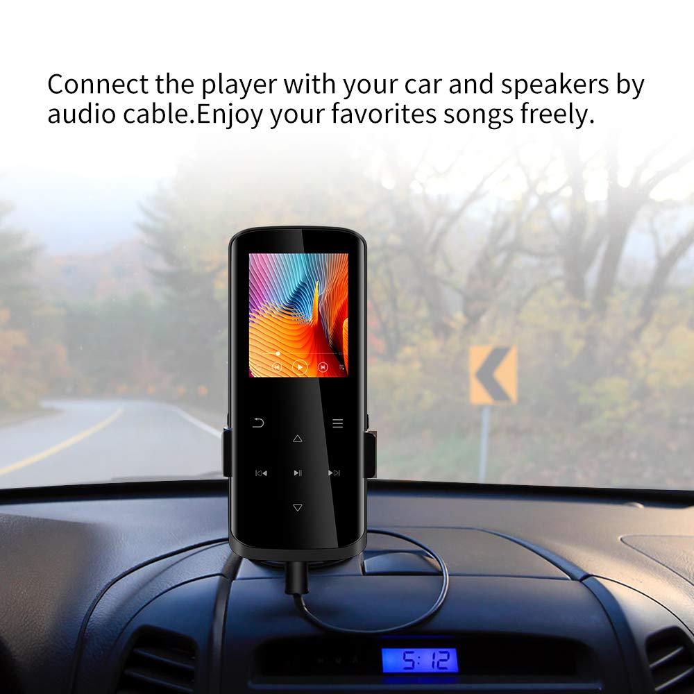 Mp3 Player,16GB Mp3 Player with Bluetooth,Built-in Speaker,Portable HiFi Lossless Sound Music Player with FM Radio Voice Recorder Touch Button with Screen Support up to 128GB(Black)