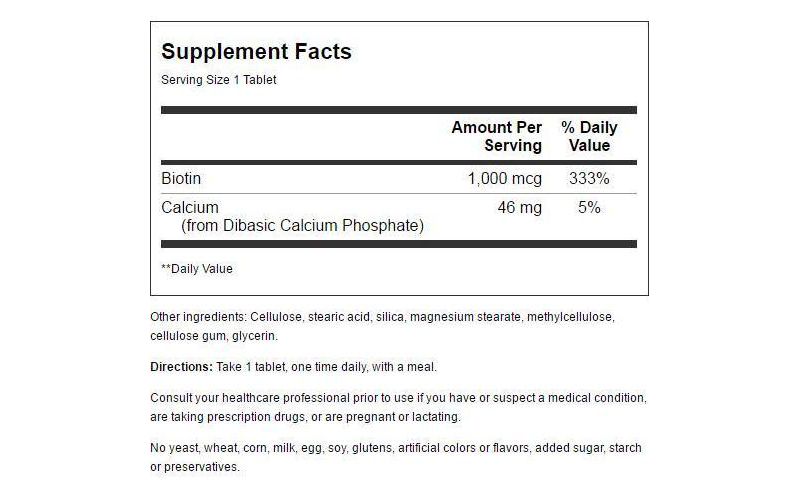 Natrol Vitamin B Biotin 1,000 mcg Tablet 100ct.