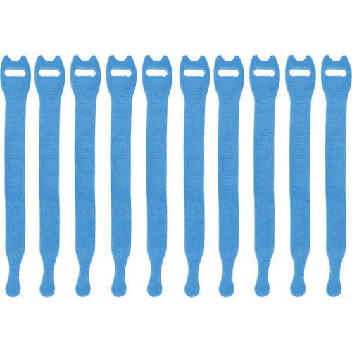 Pearstone 0.5 x 8" Touch Fastener Straps (Blue, 10-Pack)
