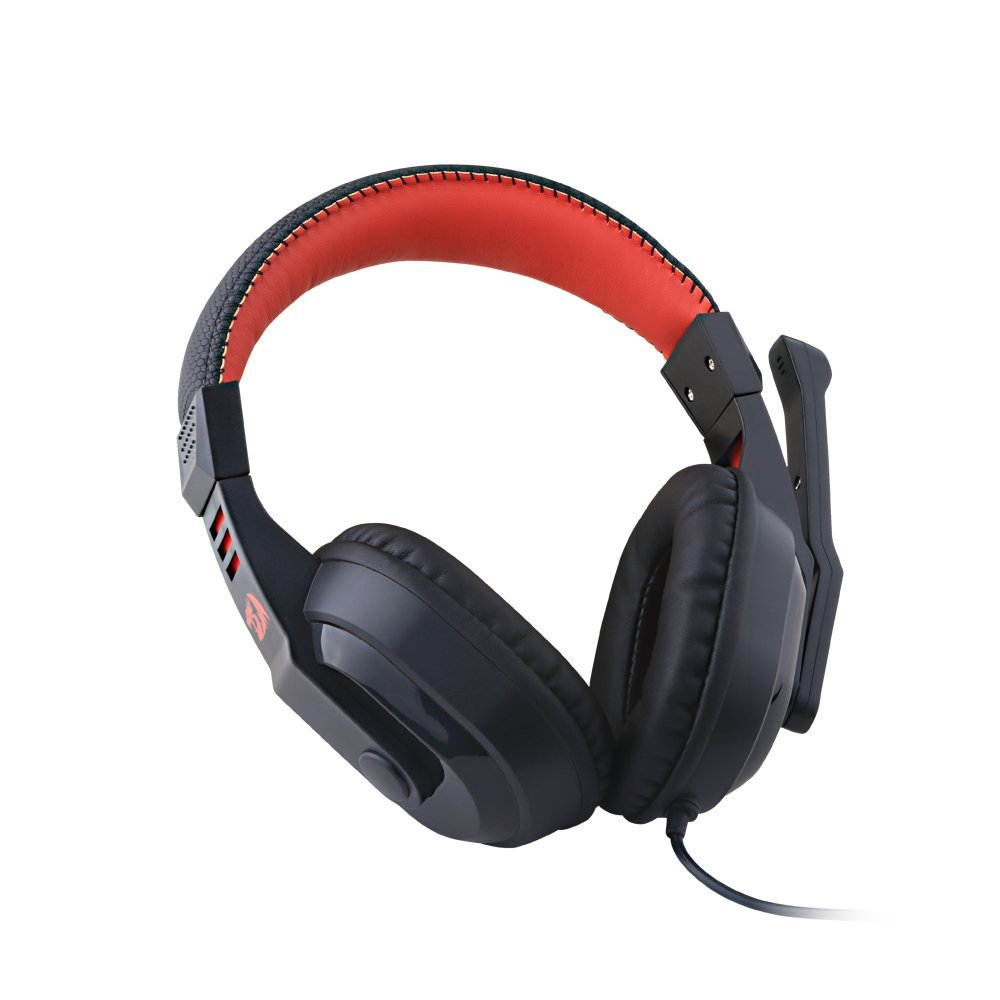 Redragon H101 Gaming Headset with Microphone for PC, Wired Over Ear PC Gaming Headphones with Mic built-in Noise Reduction, works with PC, Laptop, Tablet, PS4, Xbox One (adaptor not included)