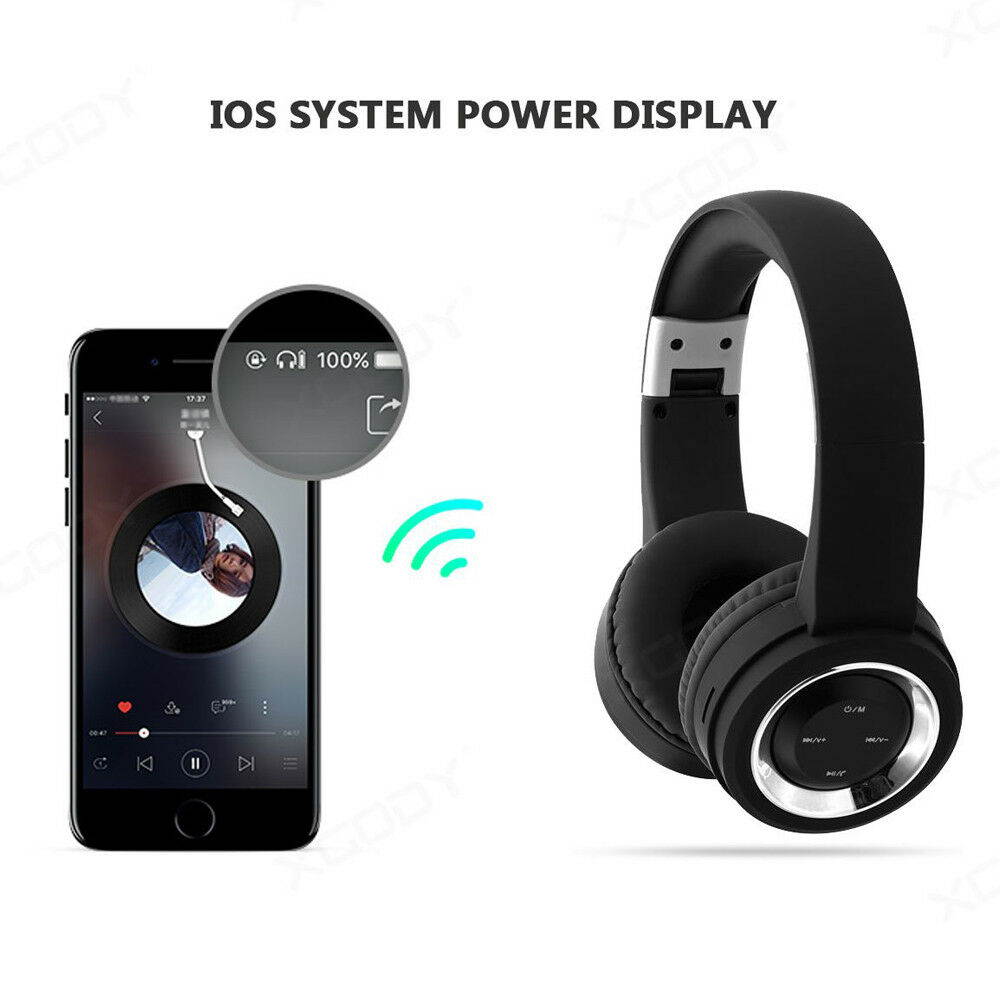 Foldable Bluetooth Headphones Wireless Headset Over Ear Noise Reduction Earphone