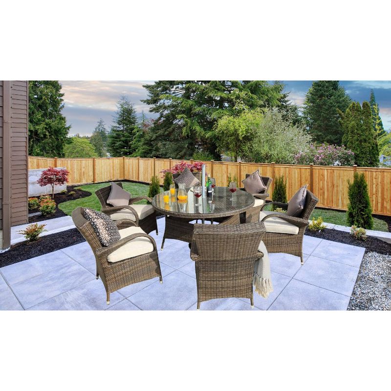 Attina 7pc Patio Wicker Dining Set - Direct Wicker