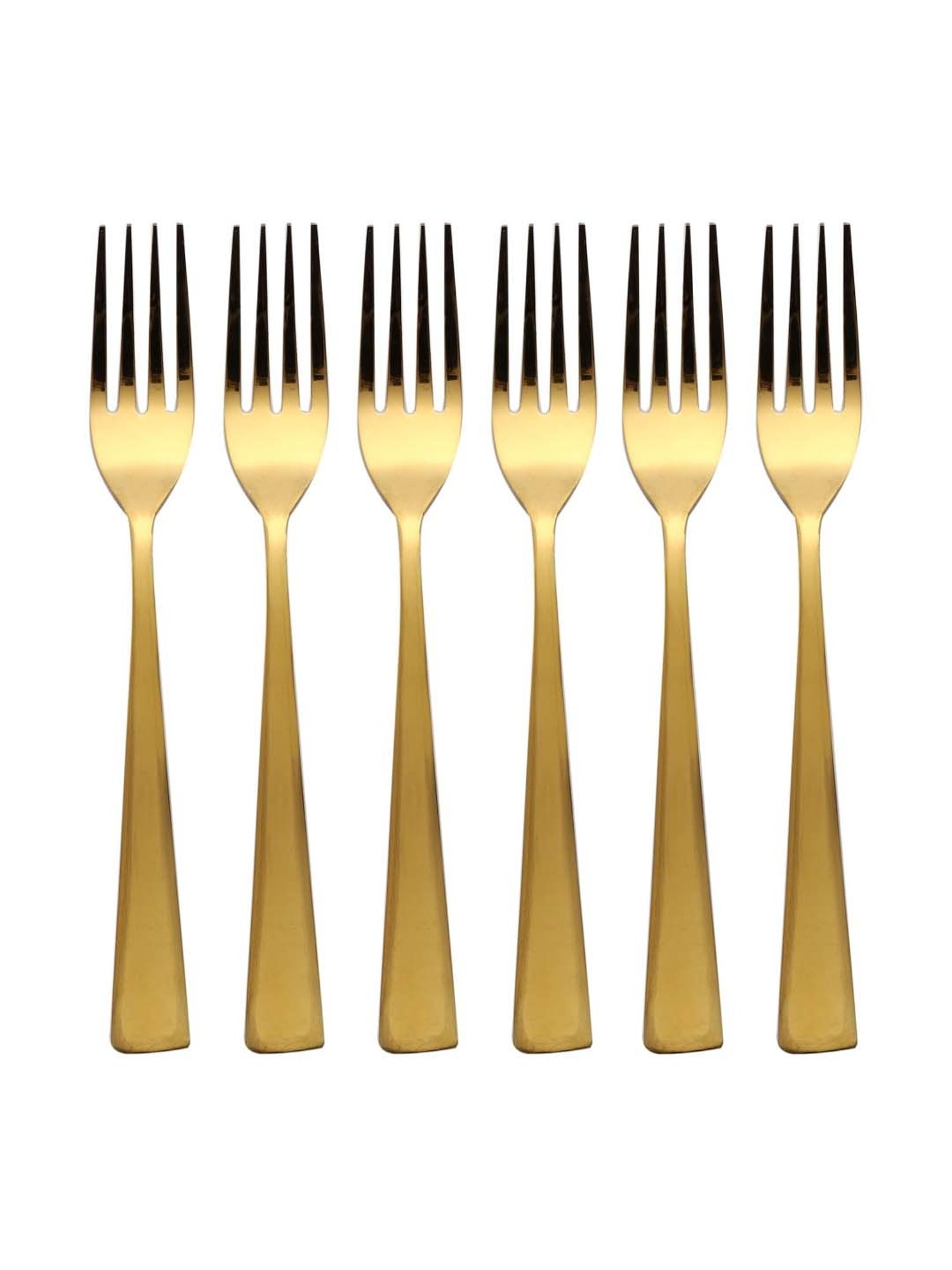 FnS Gold Stainless Steel Dinner Fork - Set of 6