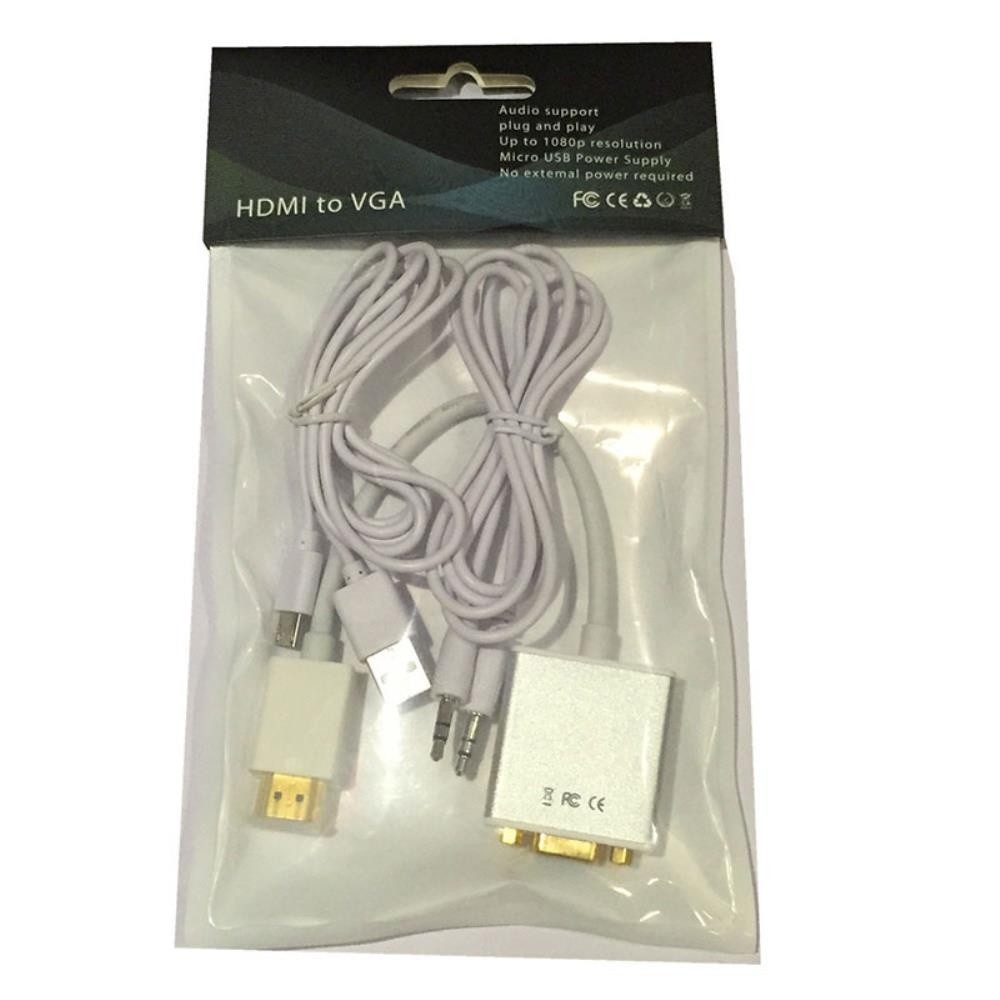 Aluminum housing, HDMI to VGA line, audio HD line converter, computer box, VGA interface connector line,As picture