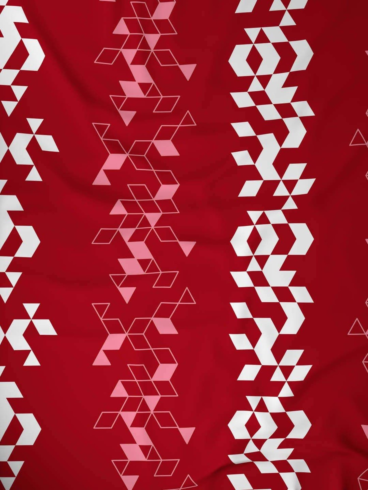 Dreamscape Red Cotton 140 TC King Bedsheet with 2 Pillow Covers