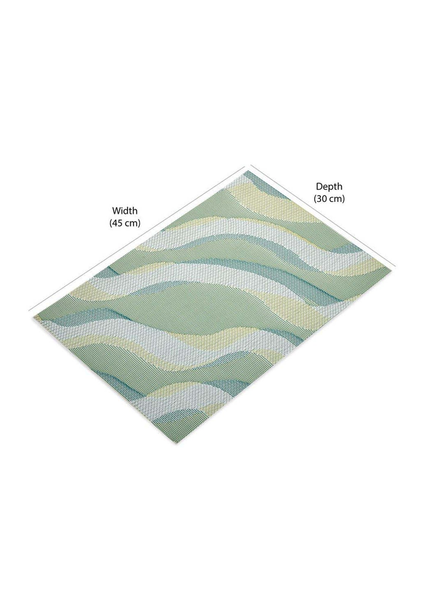 @home Green Pvc Abstract Design Table Placemat - Set of 6