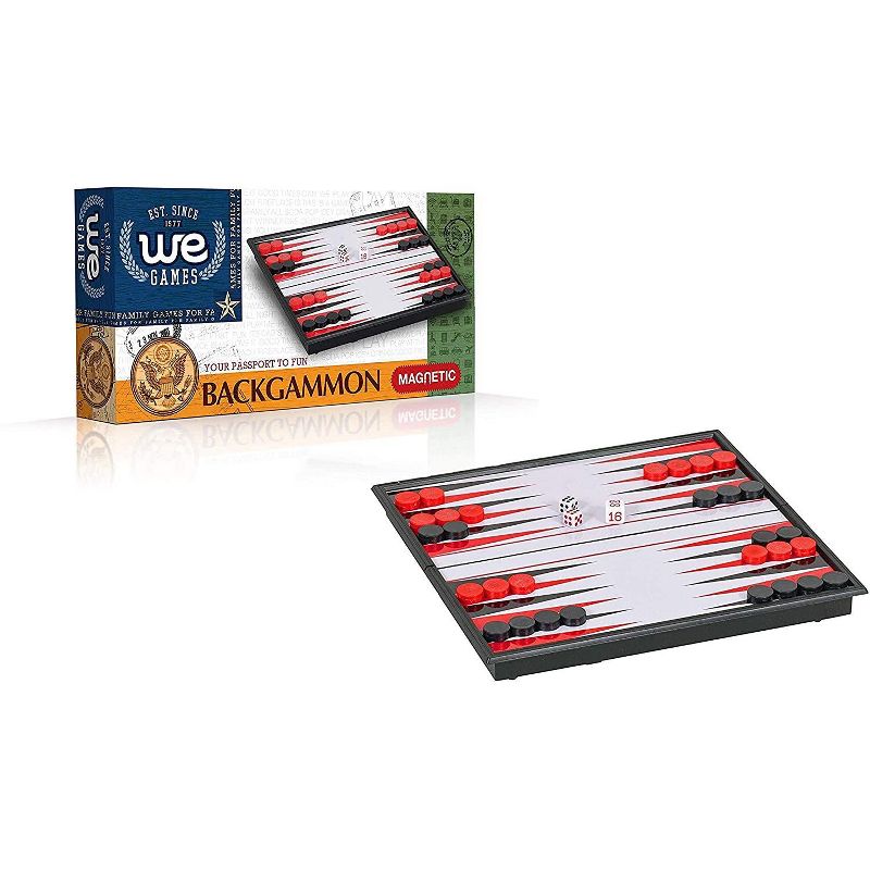 WE Games Foldable Magnetic Travel Backgammon Set - 8 in.