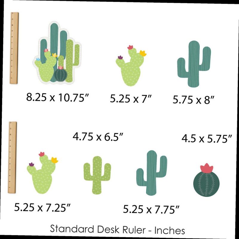 Big Dot of Happiness Prickly Cactus Party - Fiesta Party Centerpiece Sticks - Showstopper Table Toppers - 35 Pieces