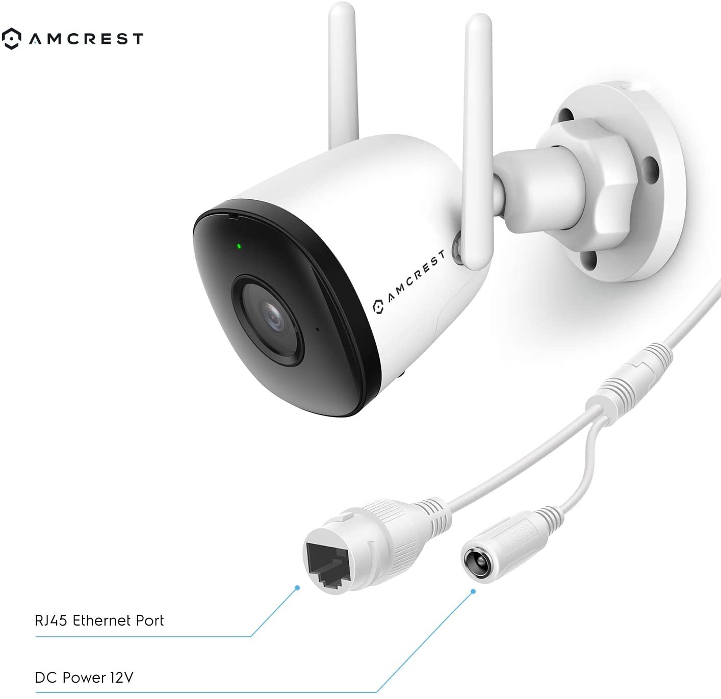 Amcrest 1080P WiFi Camera Outdoor, Smart Home 2MP Bullet IP Security Camera Outdoor Wireless, 98ft Nightvision, Built-in Mic, 102&deg; FOV, 256GB MicroSD Storage (Sold Separately), ASH22-W (Wired Power)