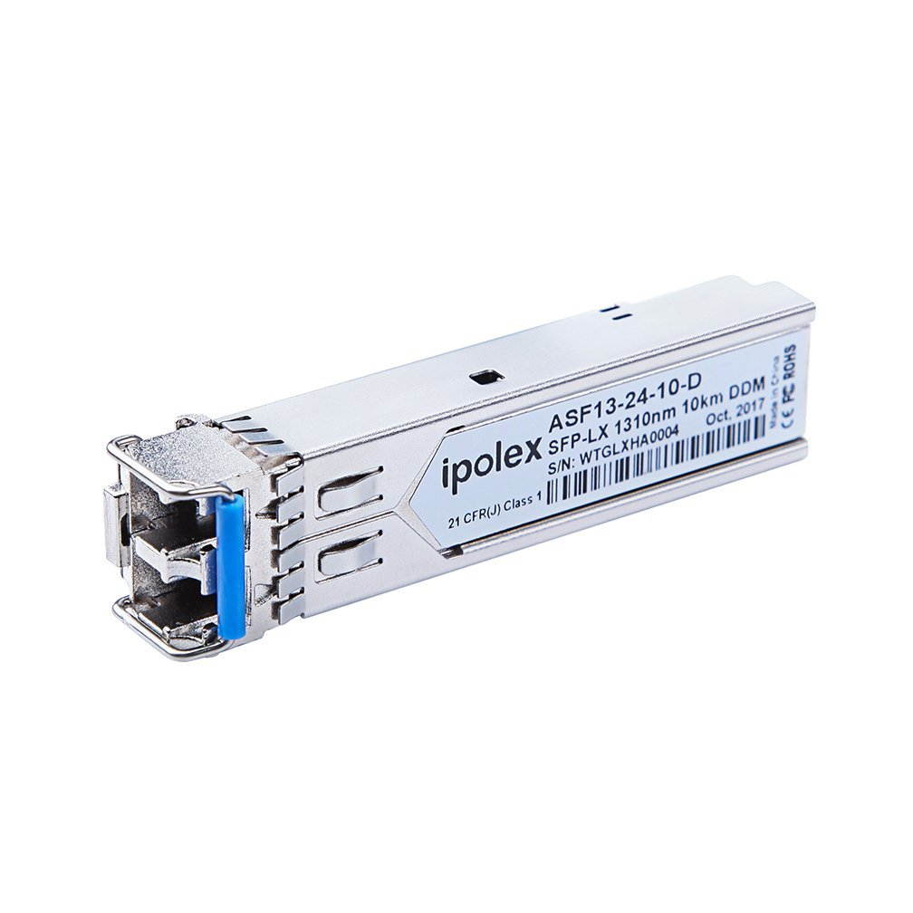 HPE JD119A/JD119B Compatible, Gigabit SFP LX Transceiver (SMF, 1310nm, 10km, LC, DDM), ipolex