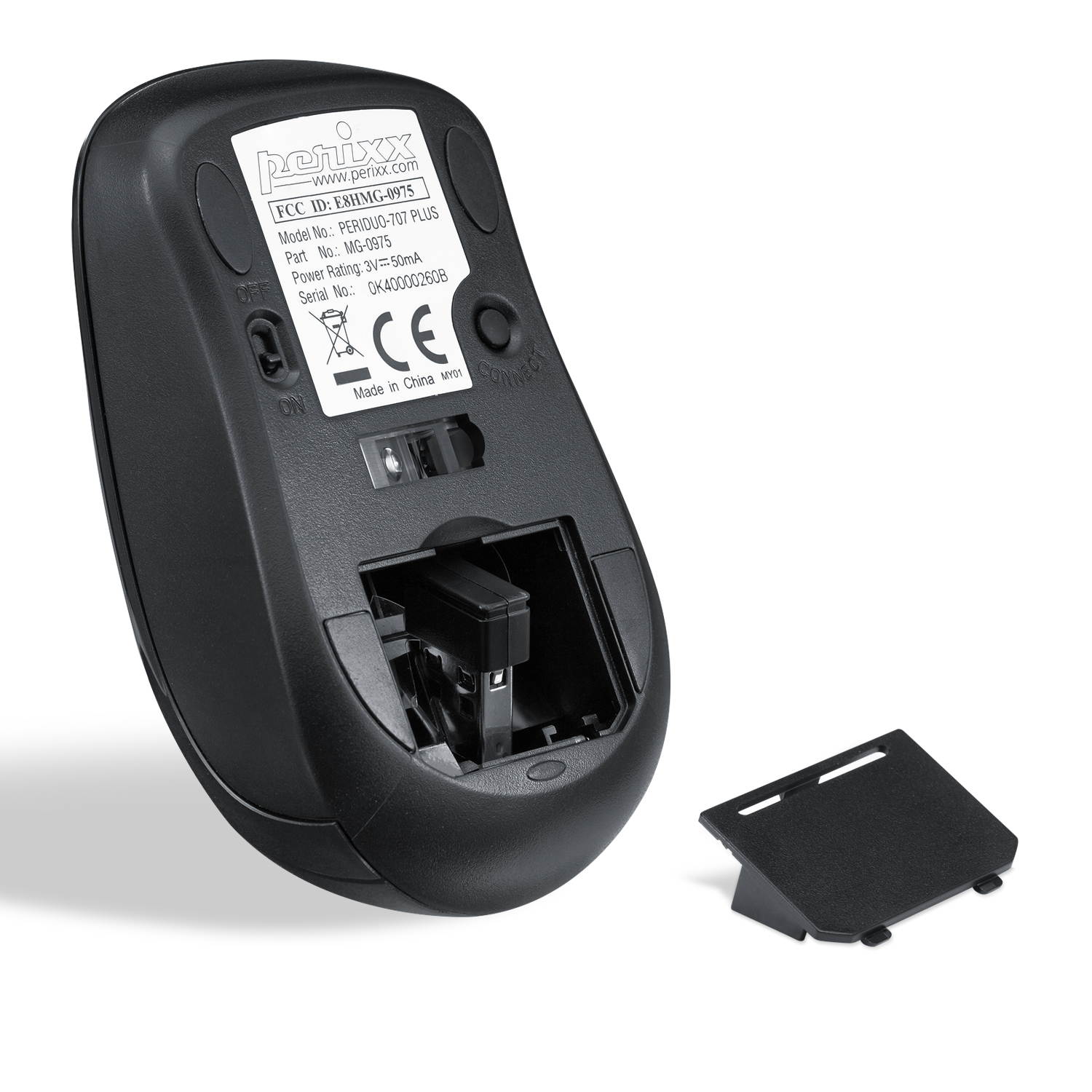 Perixx PERIDUO-712 Wireless Mini Keyboard and Mouse Set, Portable Compact Size 13 Multimedia Hot Keys Keyboard and 1000 DPI Optical Mouse Combo, Black, US Layout