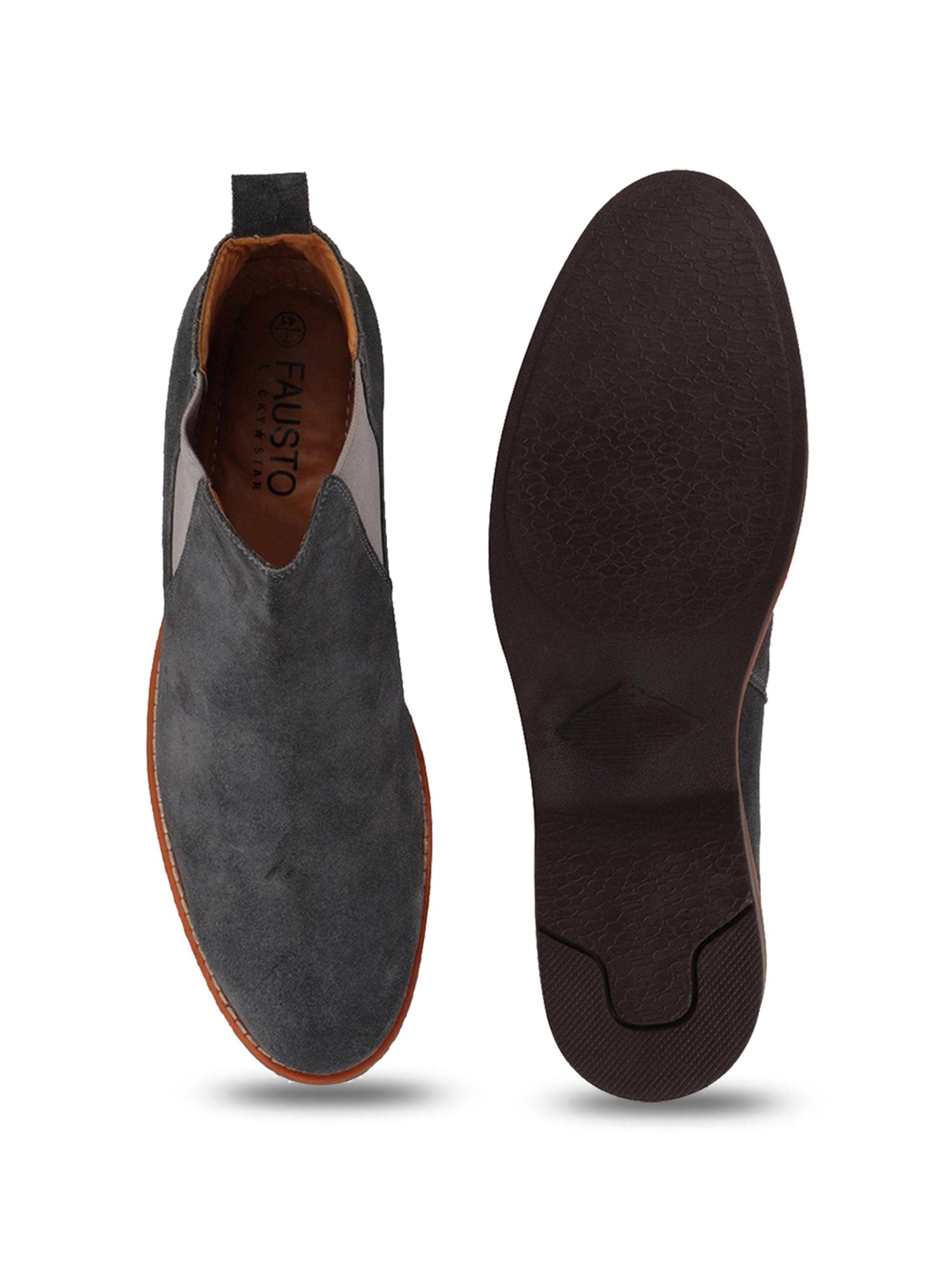 Fausto Men's Grey Chelsea Boots