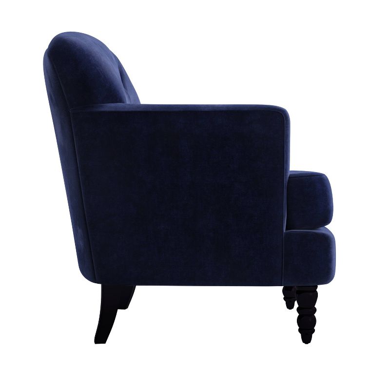 Suzanne Button Tufted Armchair Velvet Navy Blue - Handy Living