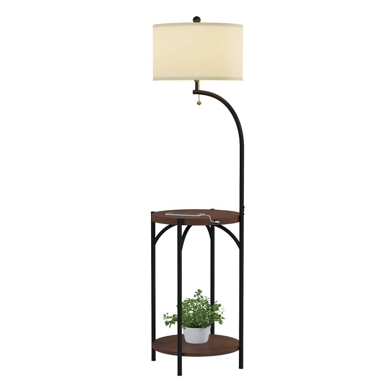 Floor Lamp End Table (Includes LED Light Bulb) - Modern Rustic