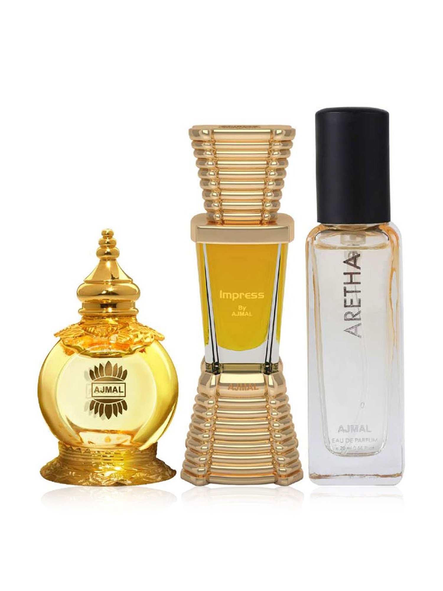 Ajmal Mukhallat Al Wafa Cp, Impress Cp & Aretha Eau de Parfum Combo for Unisex