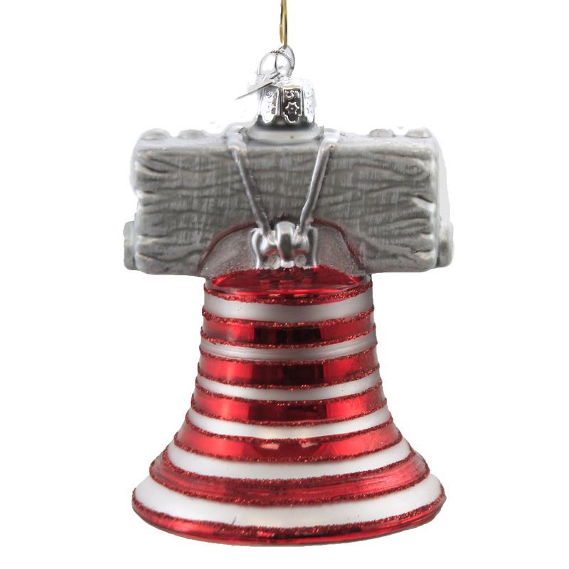 Noble Gems 4.25" Liberty Bell Freedom Flag Usa  -  Tree Ornaments