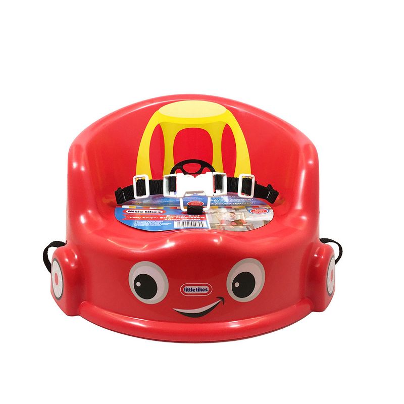 Little Tikes 15-Inch Cozy Coupe Car Secure Kids Plastic Table Chair Booster Seat with 3-Point Safety Harness and 2 Fastening Straps, Red