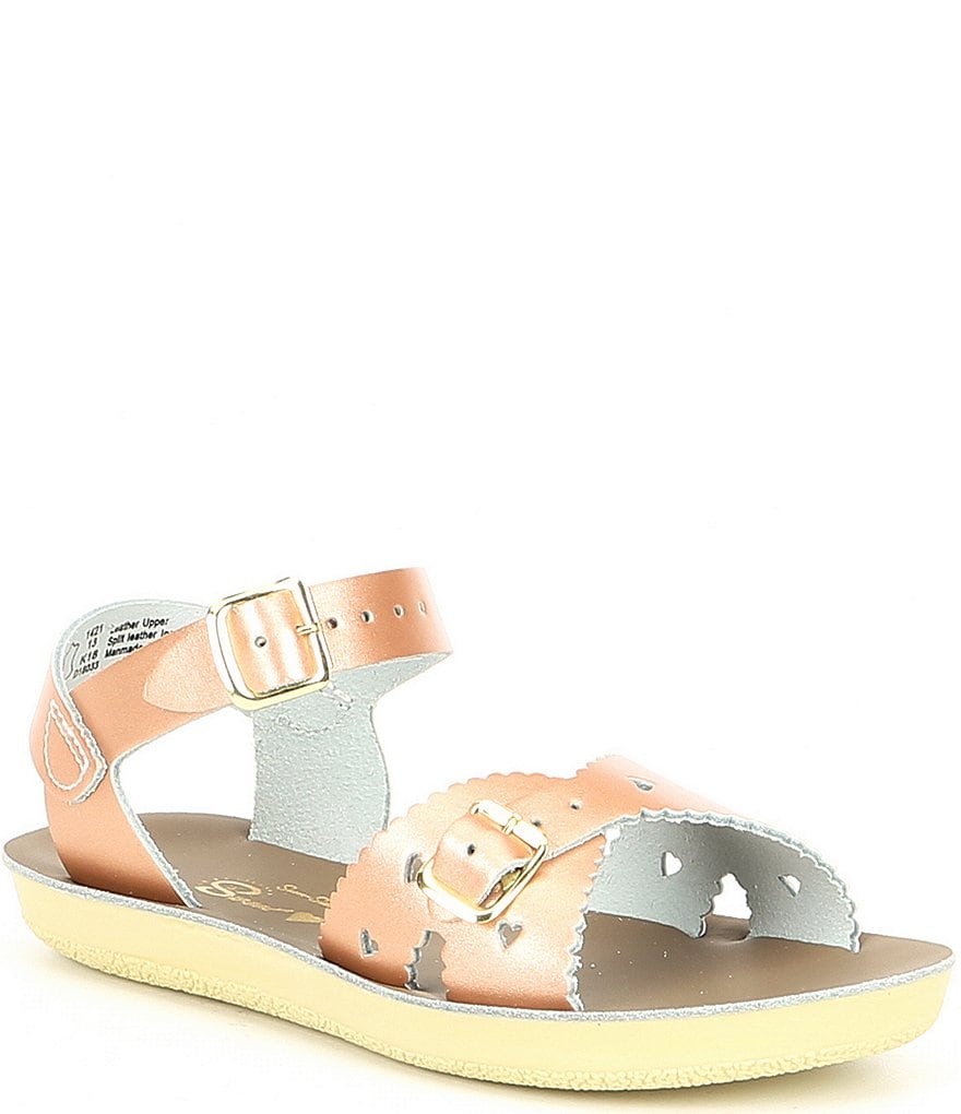 Saltwater Sandals by Hoy Girls' Sun-San Sweetheart Water Friendly Leather Sandals (Toddler)