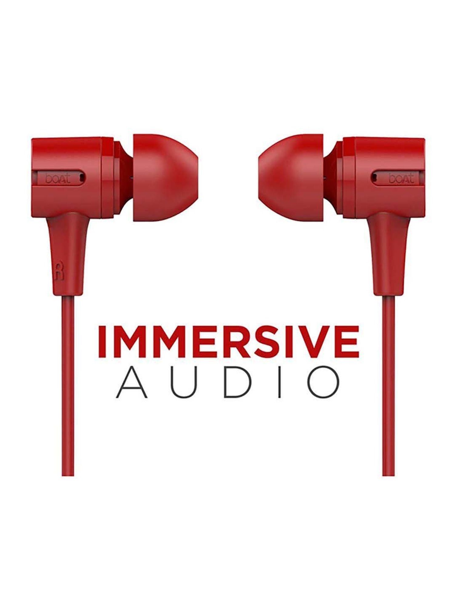 boAt Bassheads 102 in Ear Wired Earphones with Mic(Fiery Red)