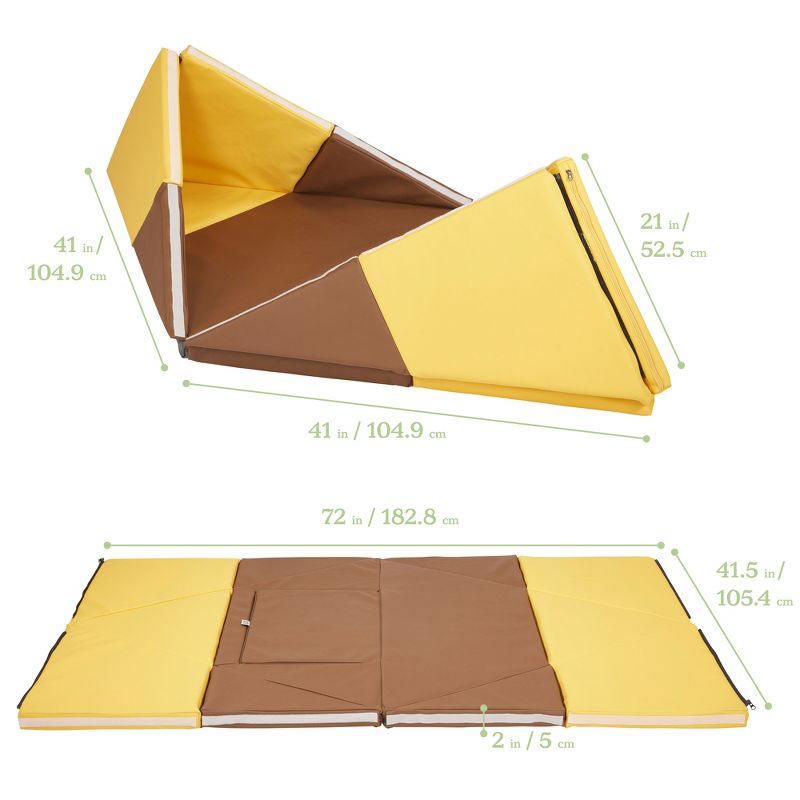 ECR4Kids SoftZone Tent Canoe and Tumbler Too, Unique Transforming Activity Play Mat