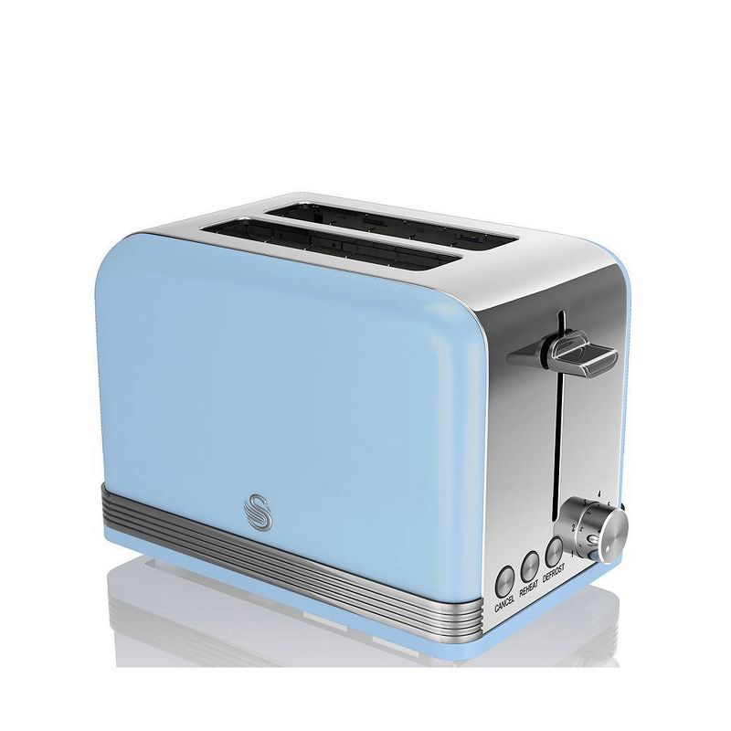 Haden Dorset 2-Slice Wide Slot Stainless Steel Countertop Retro Toaster with Adjustable Browning Control, Red