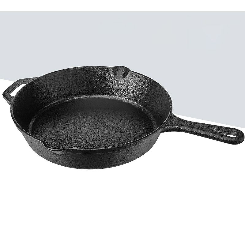 Cuisinel Versatile Conveniently Pre-Seasoned Cast Iron Skillet 3 Multi-Sized Cooking Pan Set with 8, 10, and 12-Inch Pans