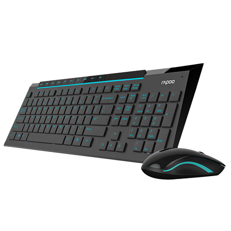 CORN Wireless Keyboard and Mouse Combo, Ultra-thin Chiclet  Waterproof Keyboard and Mute Mouse, 2.4GHz 26ft Wireless Connection with USB Receiver for PC Desktop Computer Laptop Mac Tablet(Black)