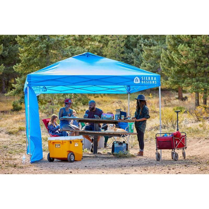 Costway Outdoor 2-Tier 10'x10' Gazebo Canopy Shelter Awning Tent Patio Garden Screw-free structure Brown