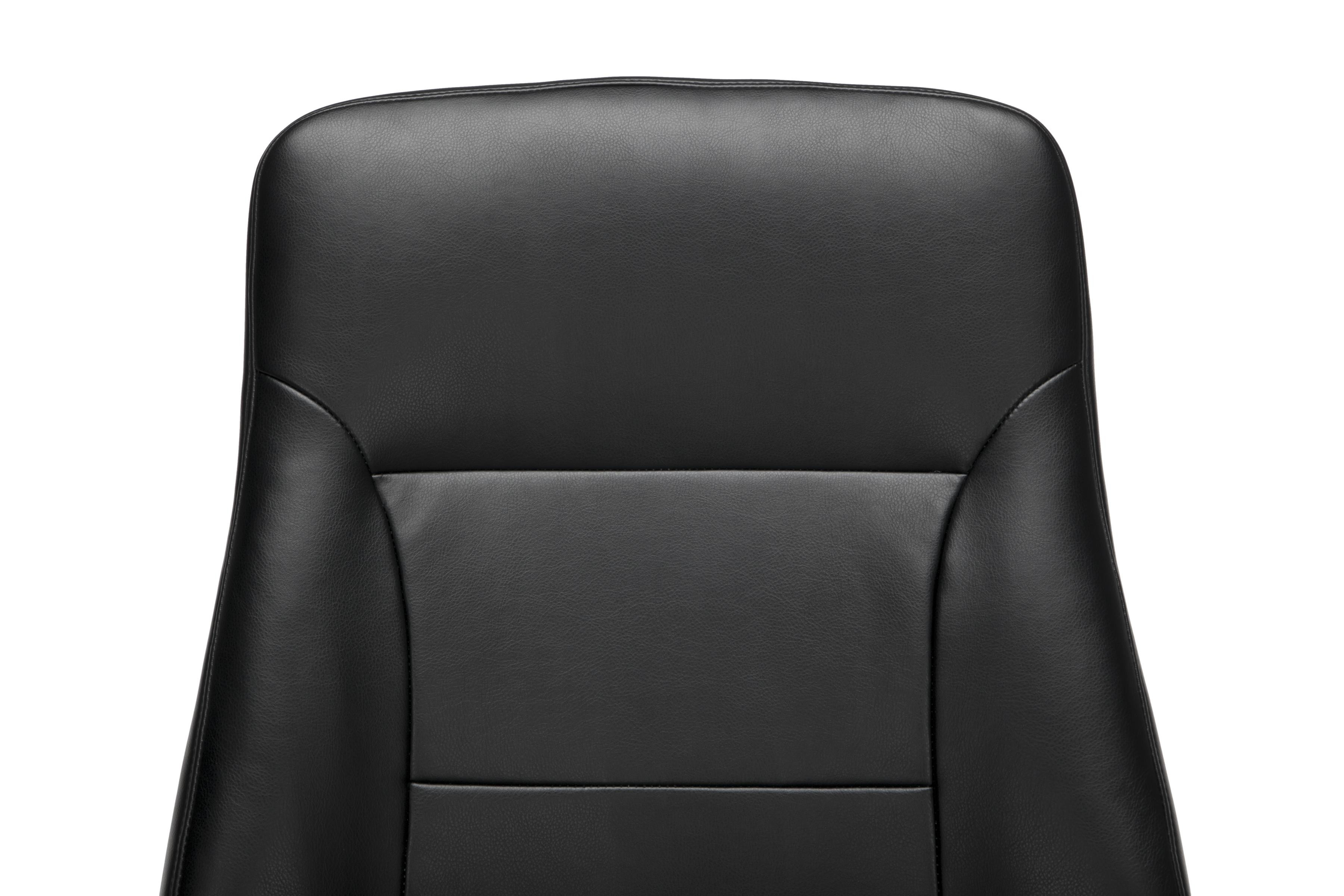OFM Office Chair, Mid Back Leather Task Chair, in Black (730-L-BLK)