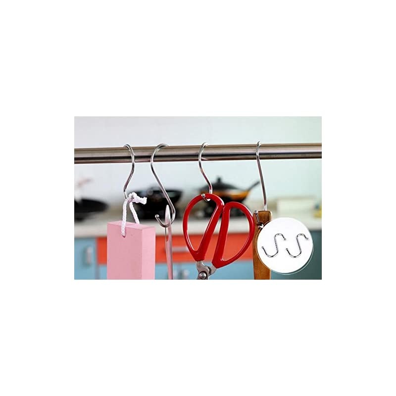 60PCS Scarf Apparel Punch Cup Bowl Kitchen S Shaped Silver Tone Hanging Hooks