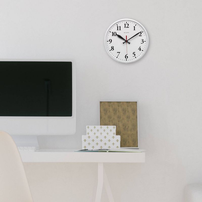 18"  Metal Outdoor / Indoor Atomic Clock with Thermometer - Weathered Black Finish - Acurite