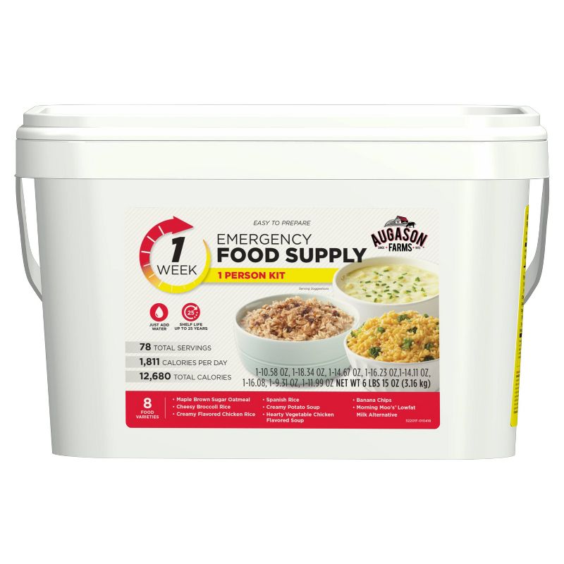 Augason Farms 1-Week 1-Person Emergency Food Supply Kit - 111oz Pail