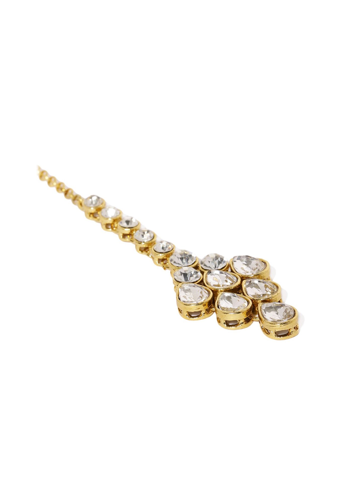Zaveri Pearls Clear & Golden Alloy Necklace Set
