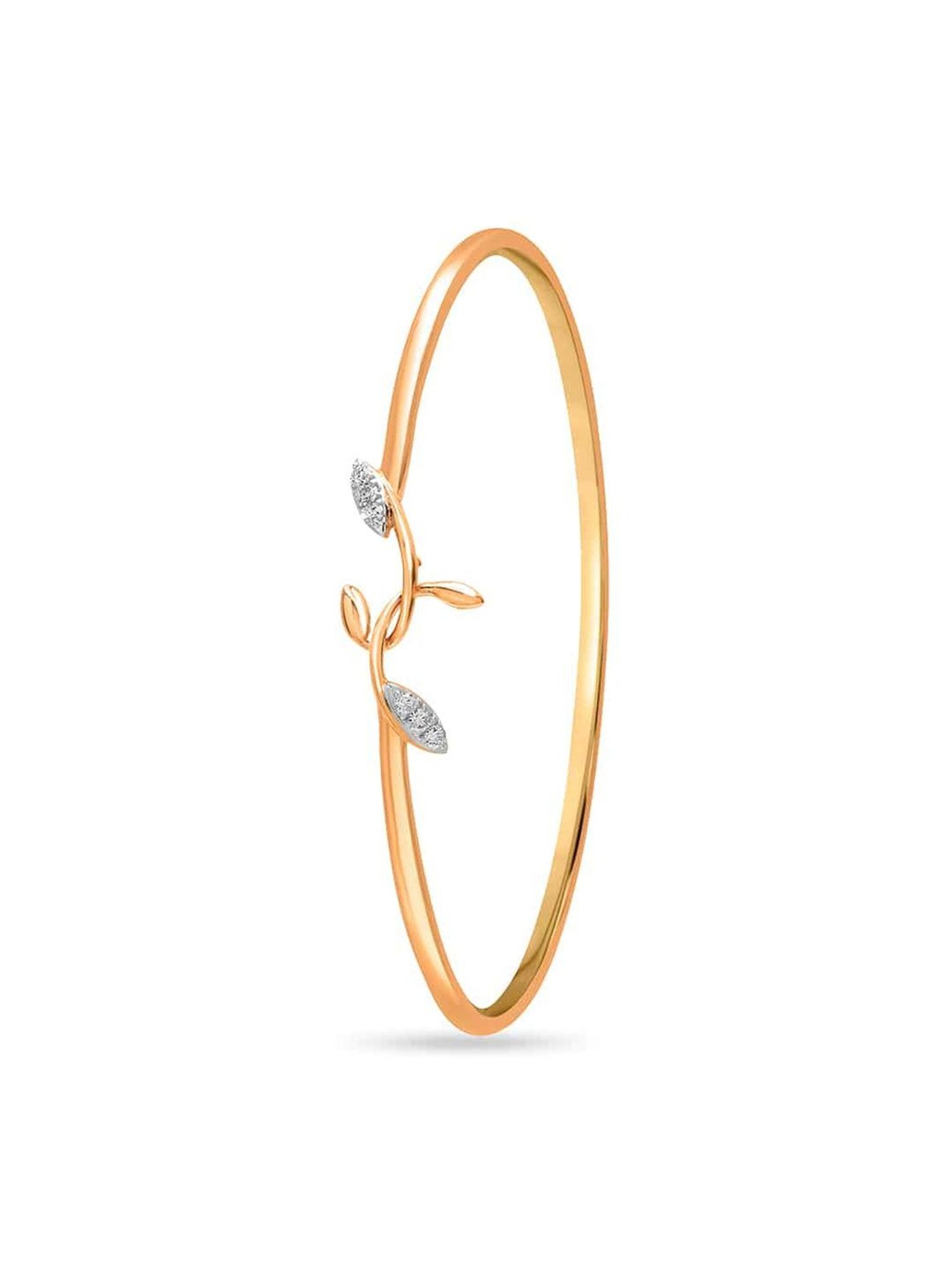 Mia By Tanishq Nature's Finest 14k Yellow Gold Functional Flair Diamond Classic Bangle