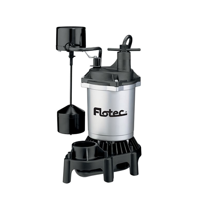Flotec FPZS33V 1/3 HP 3600 GPH Max Flow Submersible Thermoplastic Sump Pump