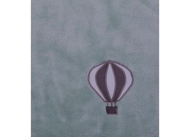 Bacati - Clouds Air Balloon Mint Grey Embroidered Blanket