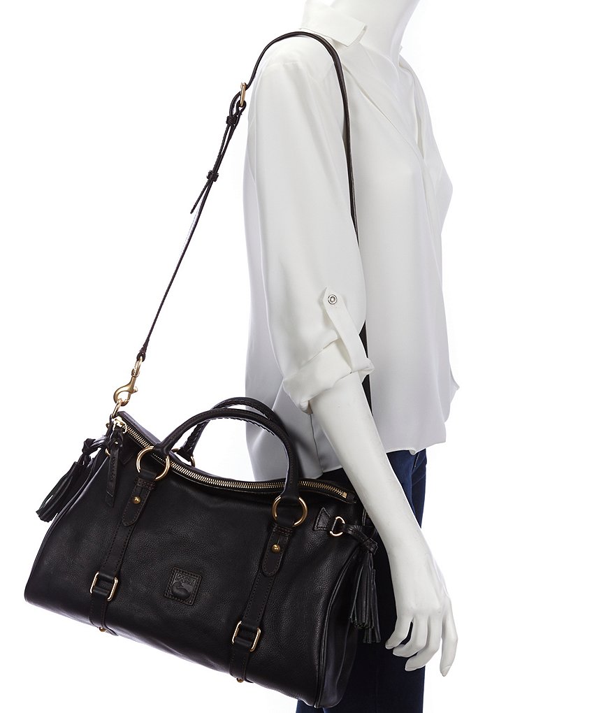 Dooney & Bourke Florentine Leather Tasseled Satchel Bag